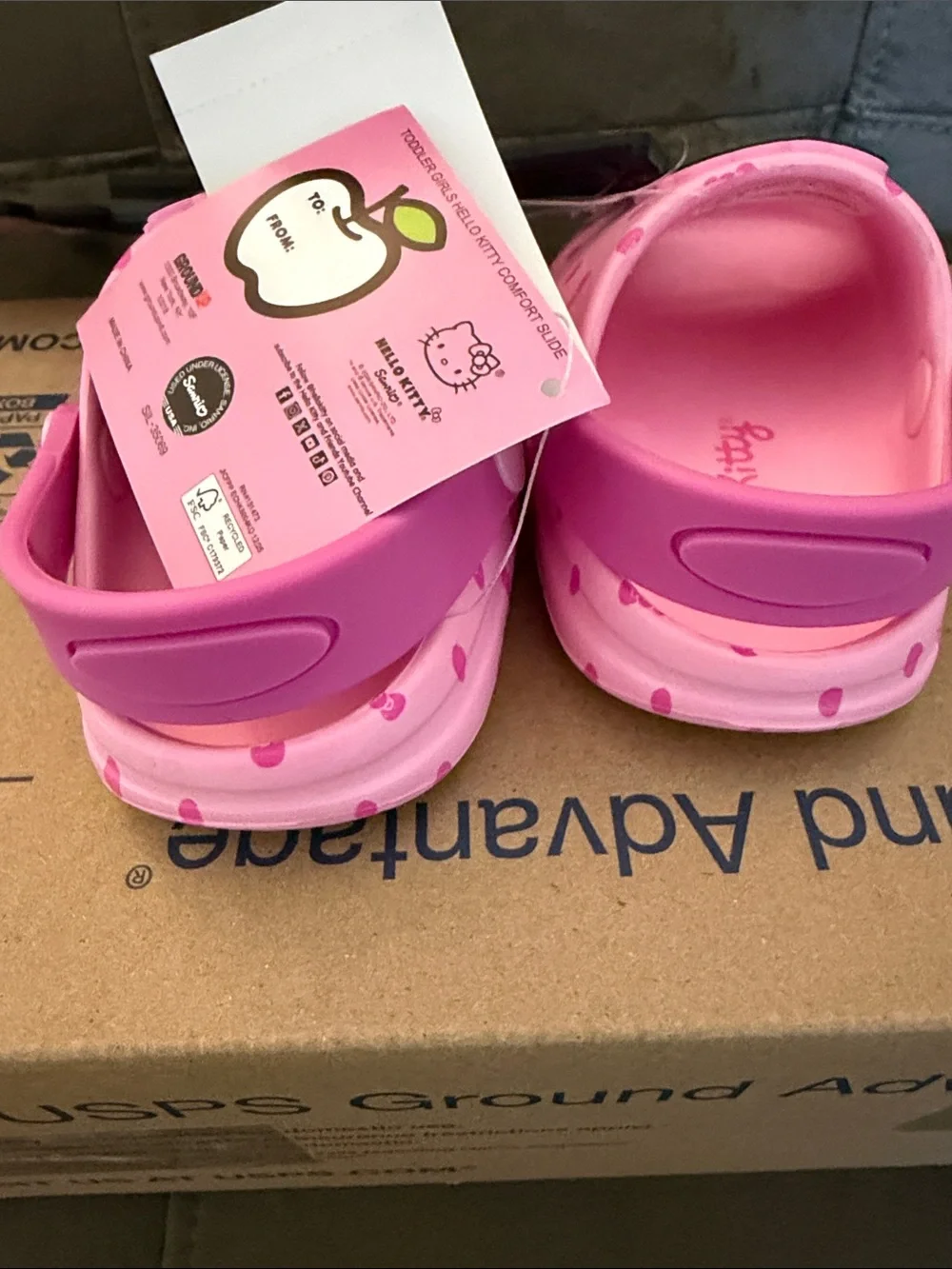 Hello Kitty Pink Girls Slip-On Clog Sandals with Bow Accents